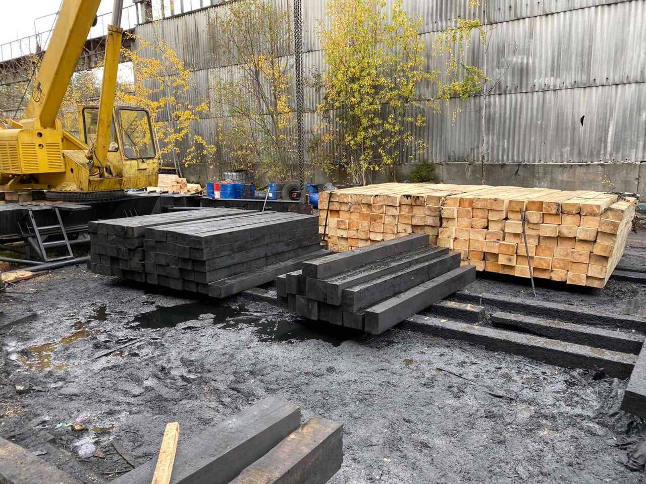 Шпалы деревянные пропитанные  для жд путей