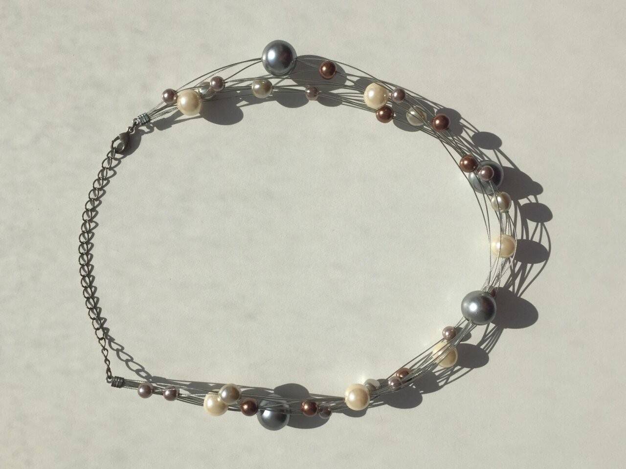 Колье жемчуг бижутерия украшение перламутровый на шею леска на шею мода стиль топ красота 44 46 42 4 в Москве фото 1 Личные вещи Москва