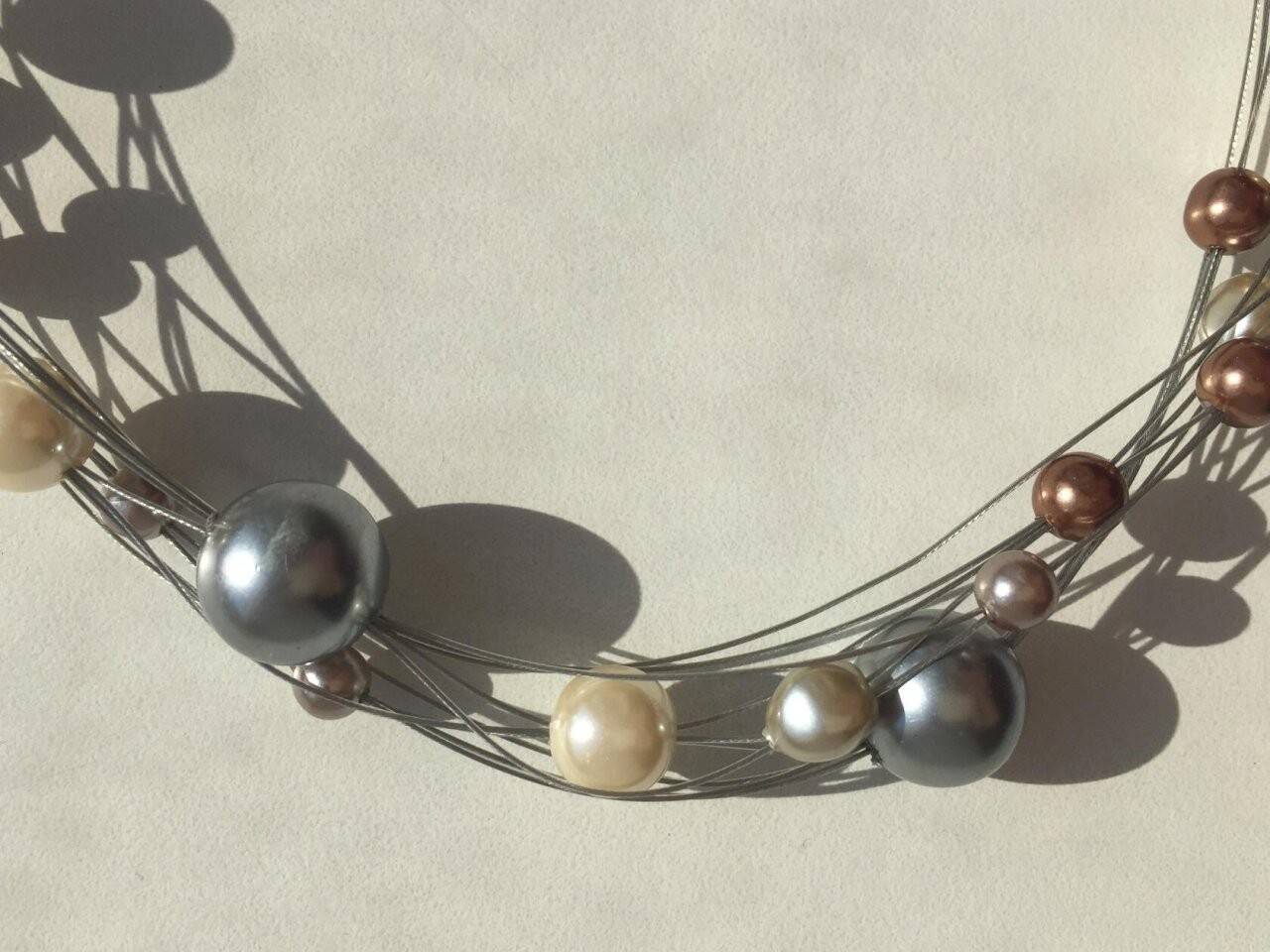 Колье жемчуг бижутерия украшение перламутровый на шею леска на шею мода стиль топ красота 44 46 42 4 в Москве фото 3 Личные вещи Москва