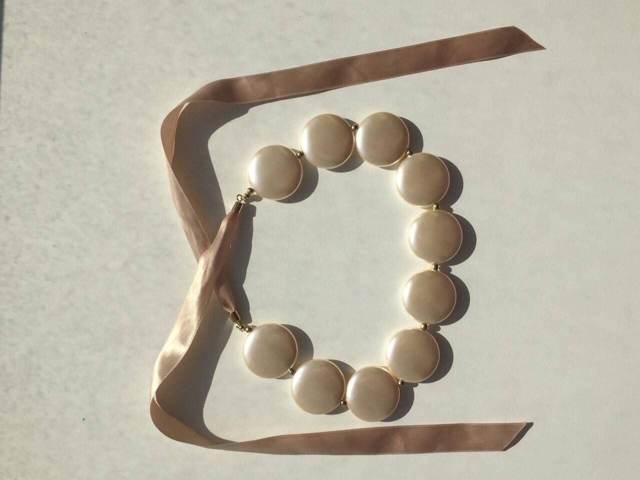 Колье бусы бижутерия украшение перламутровый жемчужный мода стиль на шею бренд тренд 42 44 46 48 40 в Москве фото 3 Личные вещи Москва