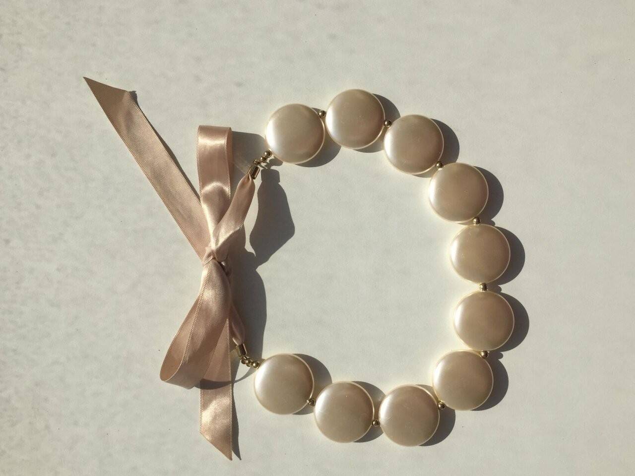 Колье бусы бижутерия украшение перламутровый жемчужный мода стиль на шею бренд тренд 42 44 46 48 40 в Москве фото 1 Личные вещи Москва