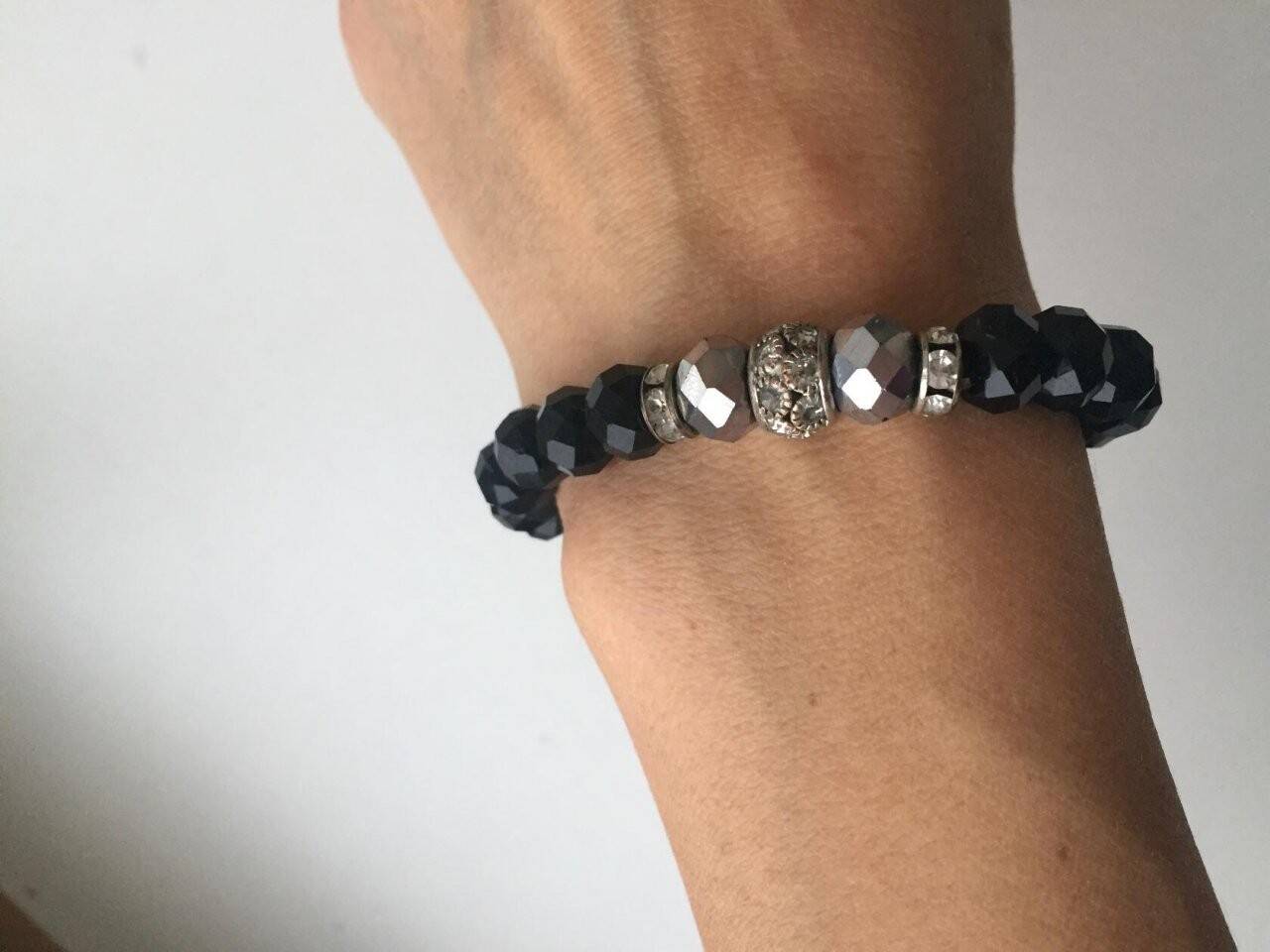 Браслет бижутерия черный бусины стразы сваровски swarovski pandora пандора украшение подарок подарки в Москве фото 3 Личные вещи Москва