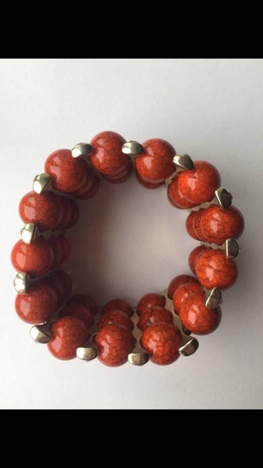 Браслет новый бижутерия оранжевый натуральный камни стразы сваровски swarovski кристаллы металл под в Москве фото 2 Личные вещи Москва