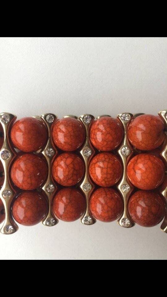 Браслет новый бижутерия оранжевый натуральный камни стразы сваровски swarovski кристаллы металл под в Москве фото 3 Личные вещи Москва