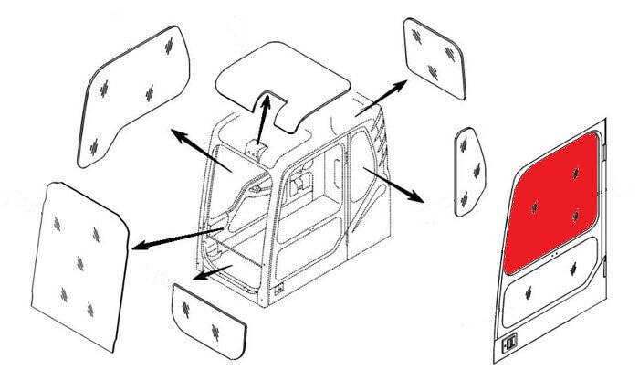 Стекло двери верхнее 15086905 Volvo BL61 / 71 в Екатеринбурге фото 1 Транспорт Екатеринбург