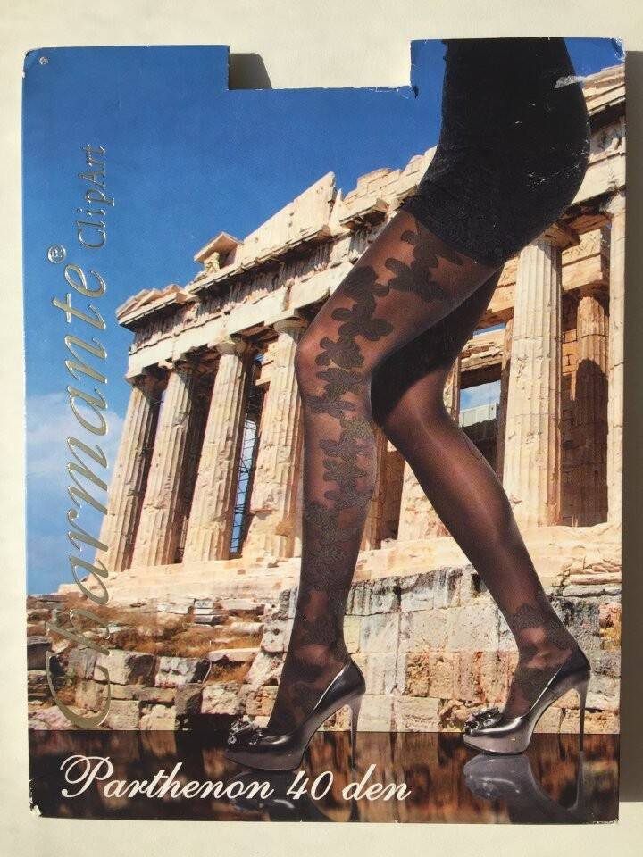 Колготки новые charmante италия 42 44 46 s м 40 den графит с рисунком цветы сбоку плотные по в Москве фото 1 Личные вещи Москва