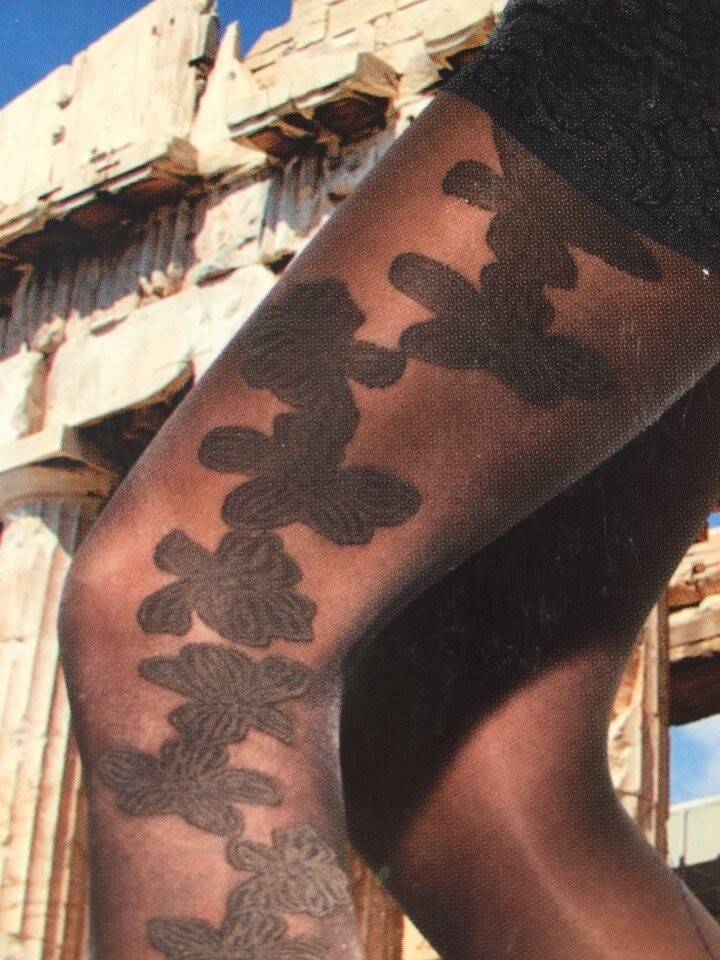 Колготки новые charmante италия 42 44 46 s м 40 den графит с рисунком цветы сбоку плотные по в Москве фото 3 Личные вещи Москва