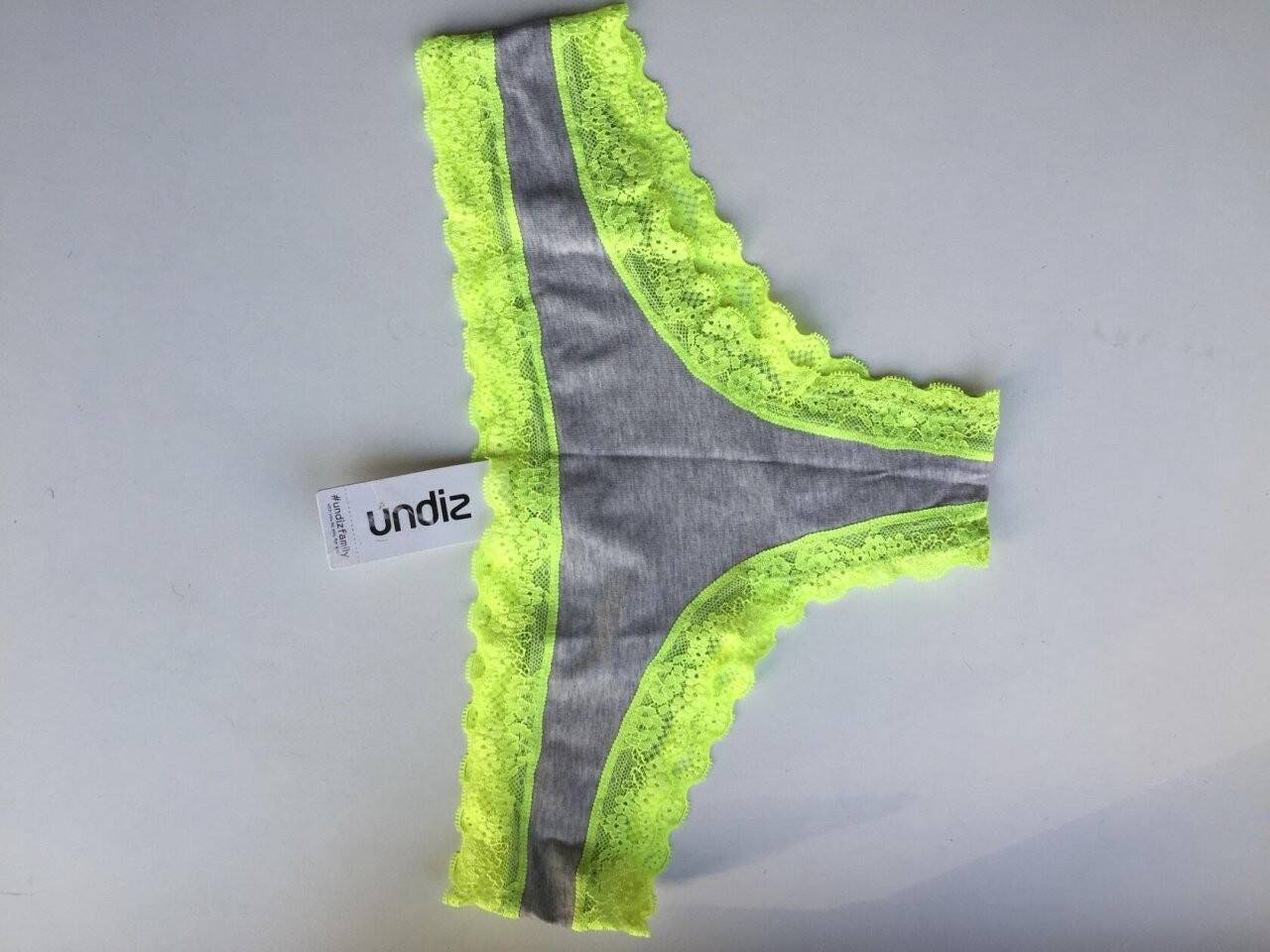 Трусы новые undis 44 46 m хлопок серые кружева неон салатовые нижнее белье женское гипюр зеленый бик в Москве фото 1 Личные вещи Москва