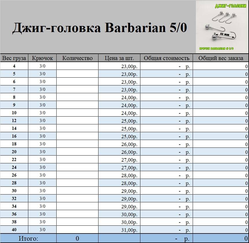 Джиг головки, джиг-головка на крючке barbarian в Москве фото 5 Увлечения и отдых Москва